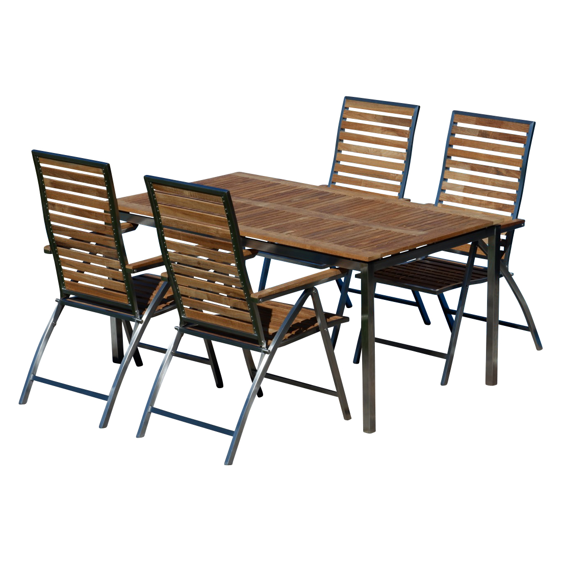 Gartengarnitur Edelstahl Teak Set Tisch X Cm Hochlehner A