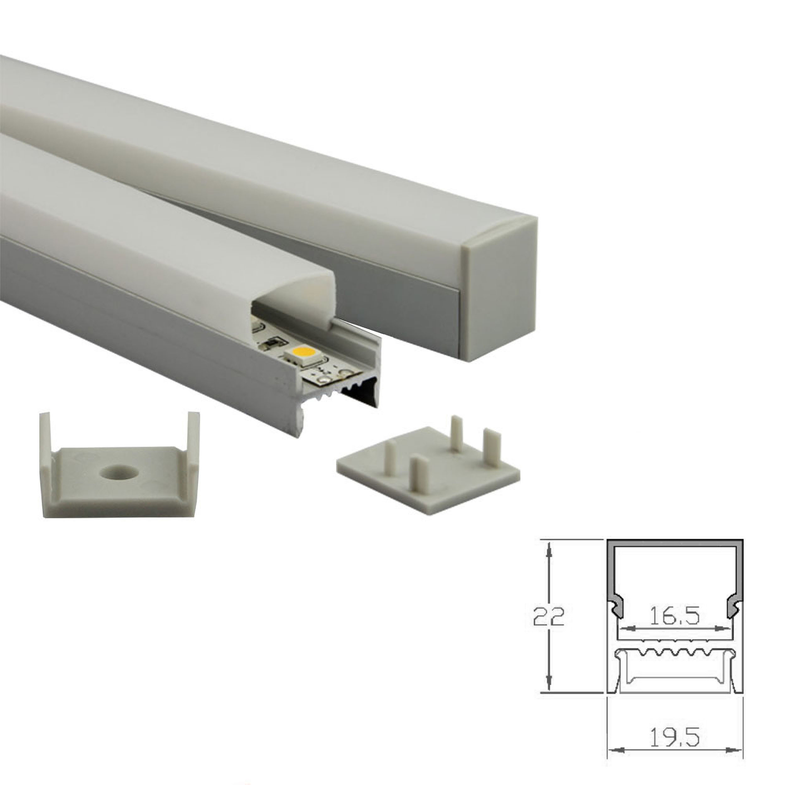 Aluminium Profile Abdeckung Clips Endkappen Alu Led Streifen Ebay