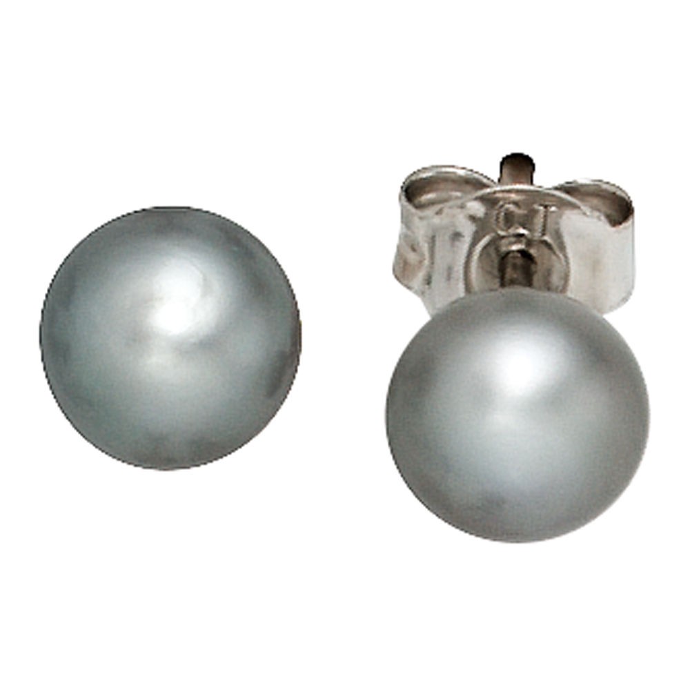 Ohrstecker Süßwasser Perlen grau 925 Sterling Silber Schmuck Damen