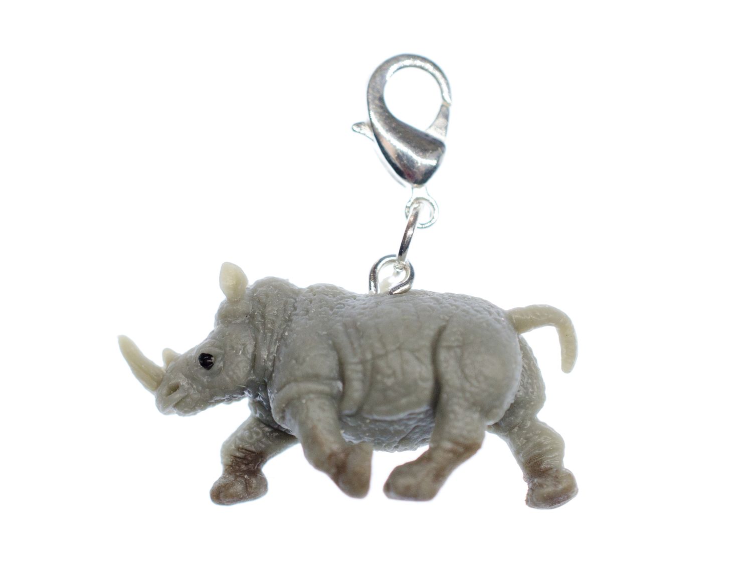 10x Nashörner Aufstellfigur Miniblings Gummitier 6cm Afrikanisches Nashorn Grau 