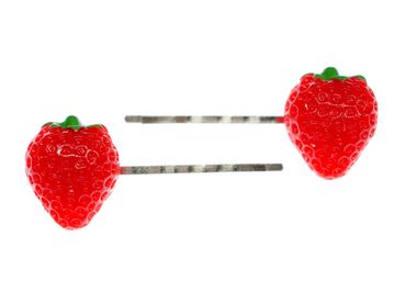 Miniblings Orecchini A Perno Con Fragole Grandi 28 Mm - Gioielli In Plastica Colorata, Fatti A Mano In Germania, Ipoallergenici, Regalo Simpatico