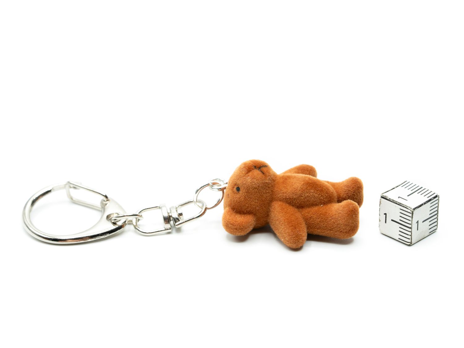 Teddy Bear Keychain Miniblings Charm Key Ring Flock Light