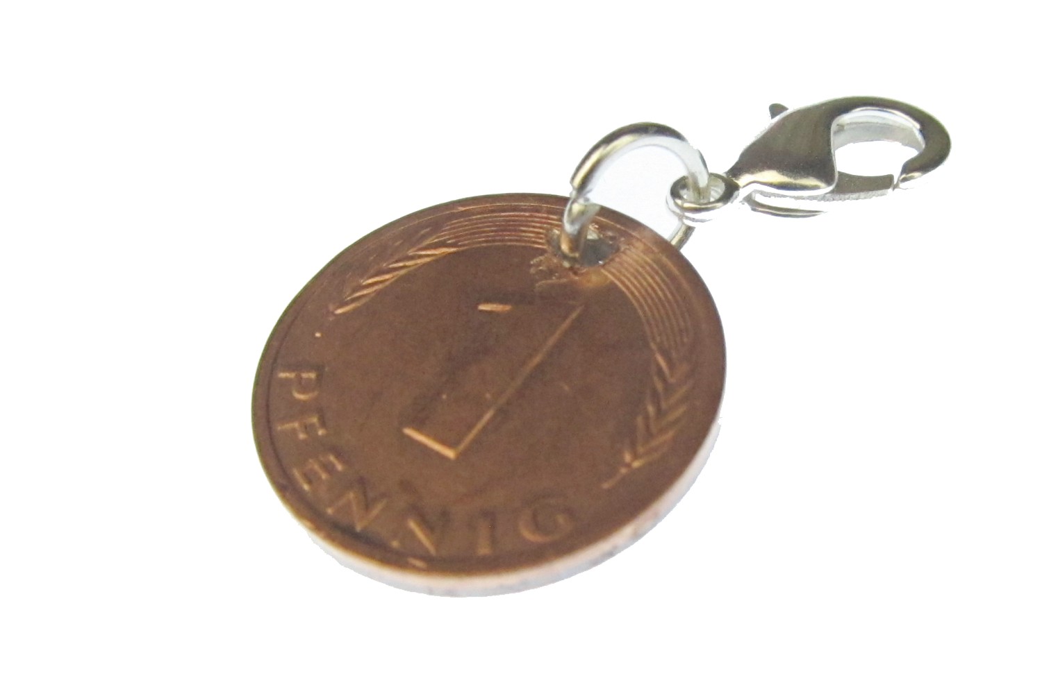 1 Pfennig Münze Charm Bettelanhänger Anhänger Miniblings BRD Glückspfennig Glück Miniblings.de