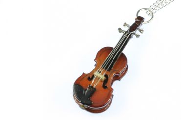 Miniblings Collier Violons Chaîne Violon Violon Violon 60cm argenté 6cm