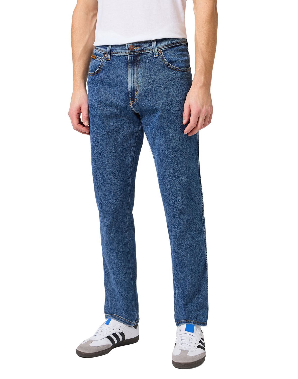 Wrangler Texas Stretch Herren Jeans - Regular Fit - Blue Black - Black Overdye - Darkstone - Stonewash