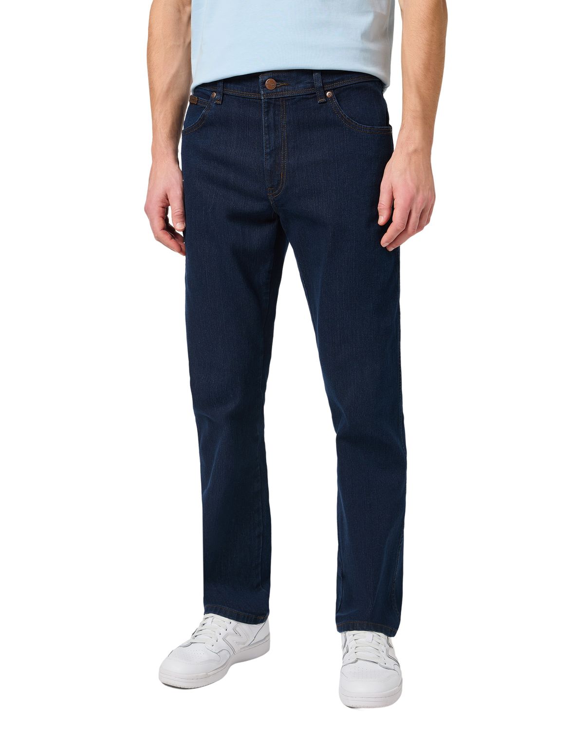 Wrangler Texas Stretch Herren Jeans - Regular Fit - Blue Black - Black Overdye - Darkstone - Stonewash