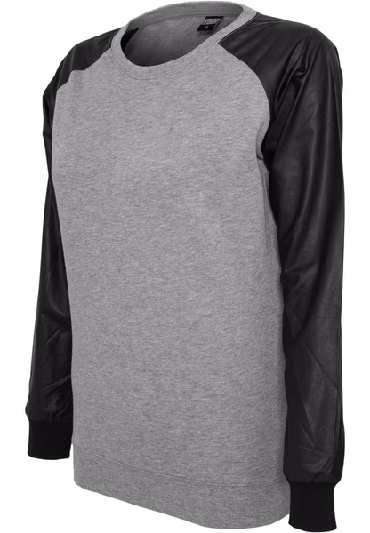 Urban Classics Damen Sweatshirt Damen Kunstleder Wideneck Crew Urban Classics Damen Sweatshirt Damen Kunstleder Wideneck Crew