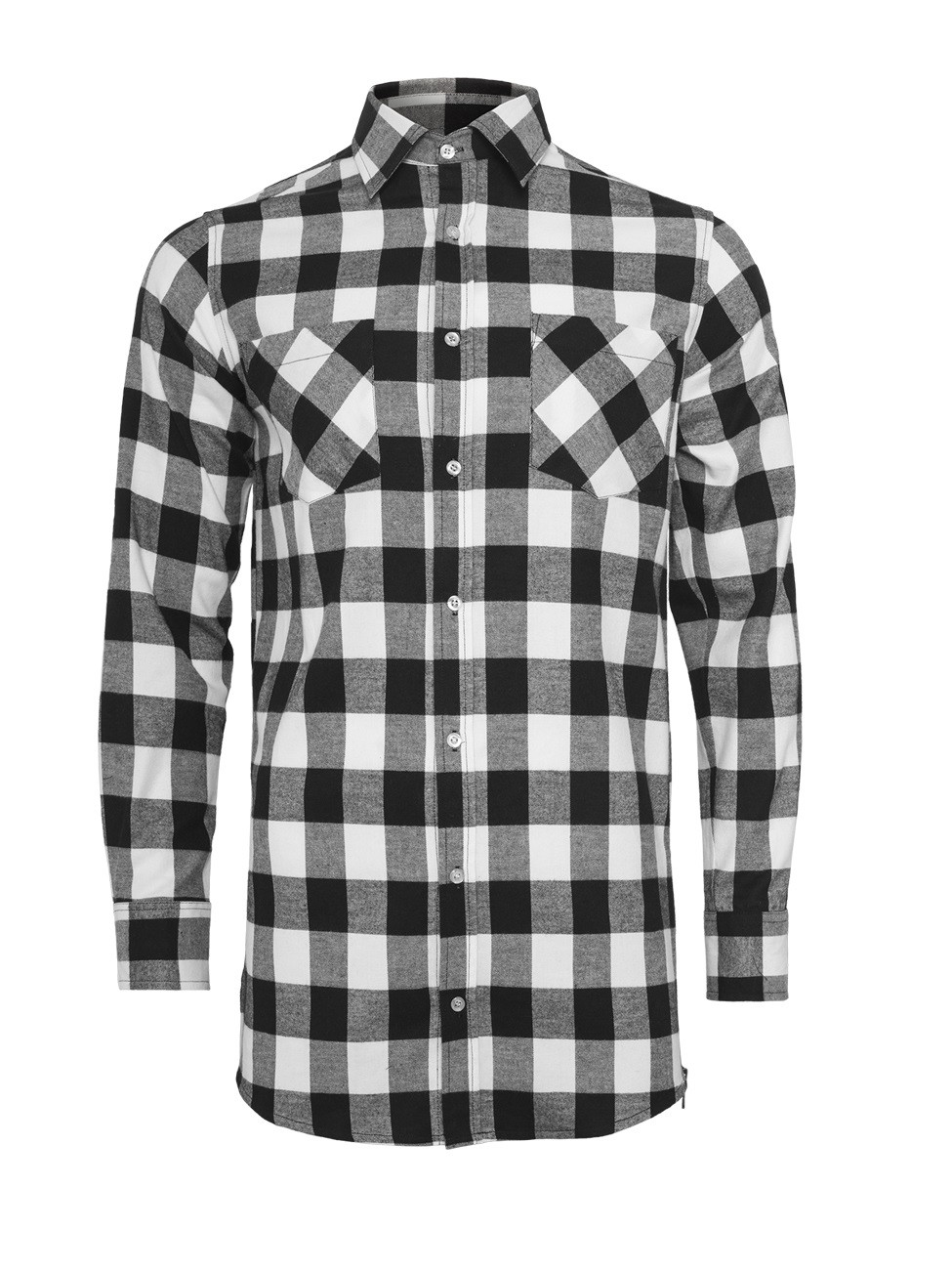 Urban Classics Herren Side-Zip Long Checked Flanell Shirt günstig online kaufen