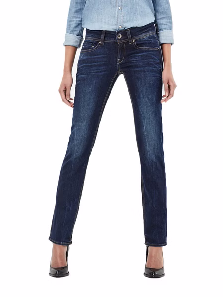 G-Star Damen Jeans Midge Saddle Straight Fit - Blau - Dark Aged G-Star Damen Jeans Midge Saddle Straight Fit - Blau - Dark Aged