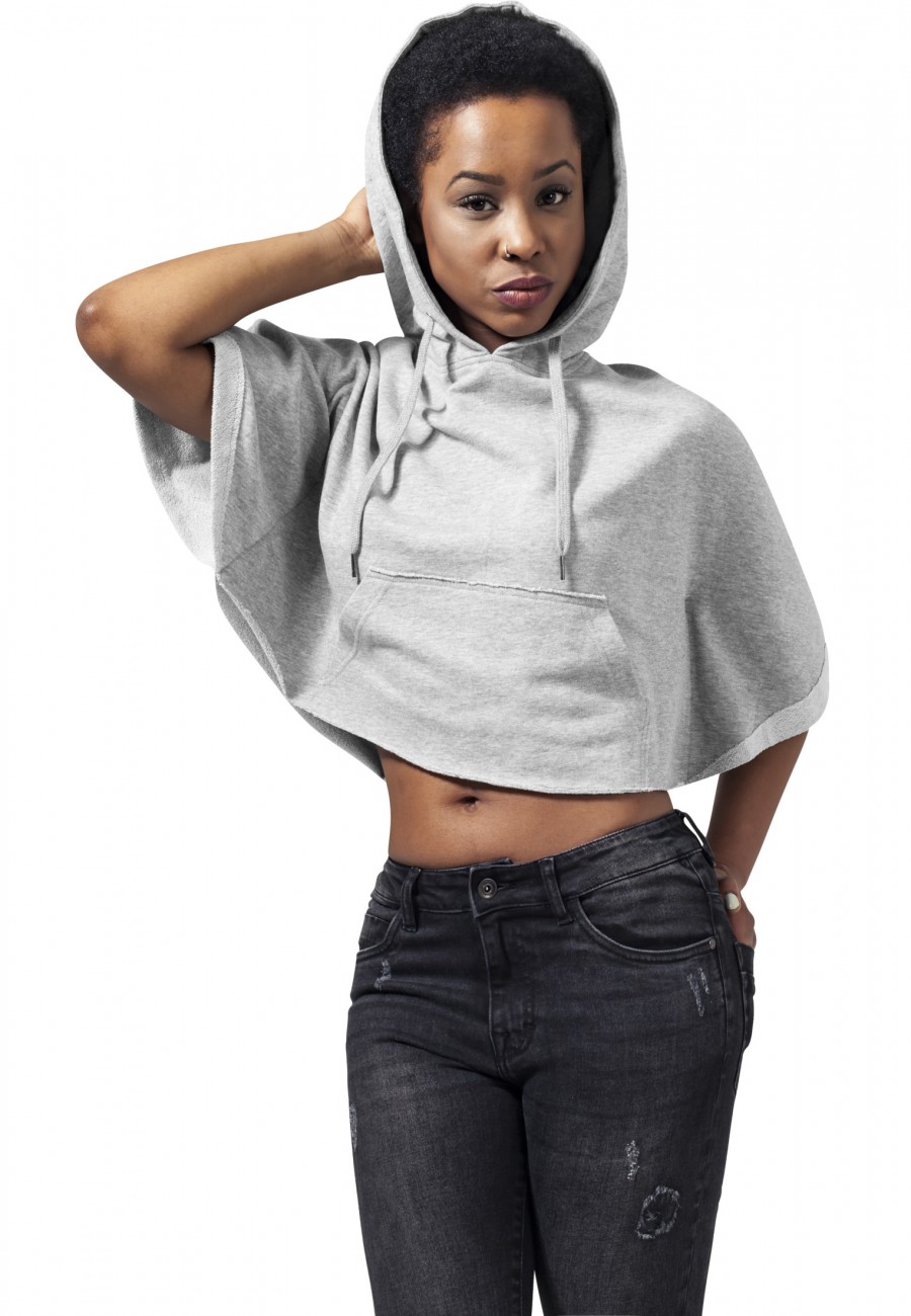 Urban Classics Damen Poncho Cropped Hooded Urban Classics Damen Poncho Cropped Hooded