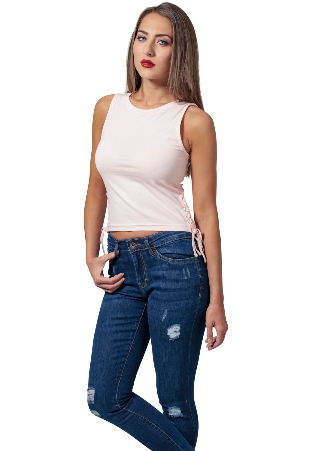 Urban Classics Ladies Lace Up Cropped Top