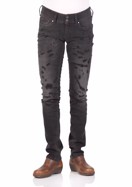 Pepe Jeans London Damen Jeans Vera - Regular Fit - Powerflex - Schwarz - Black Pepe Jeans London Damen Jeans Vera - Regular Fit - Powerflex - Schwarz - Black