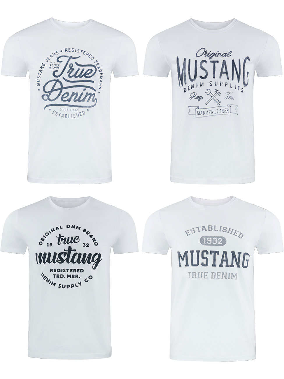 MUSTANG Tshirt Herren Baumwolle Regular Fit 4er Pack günstig online kaufen