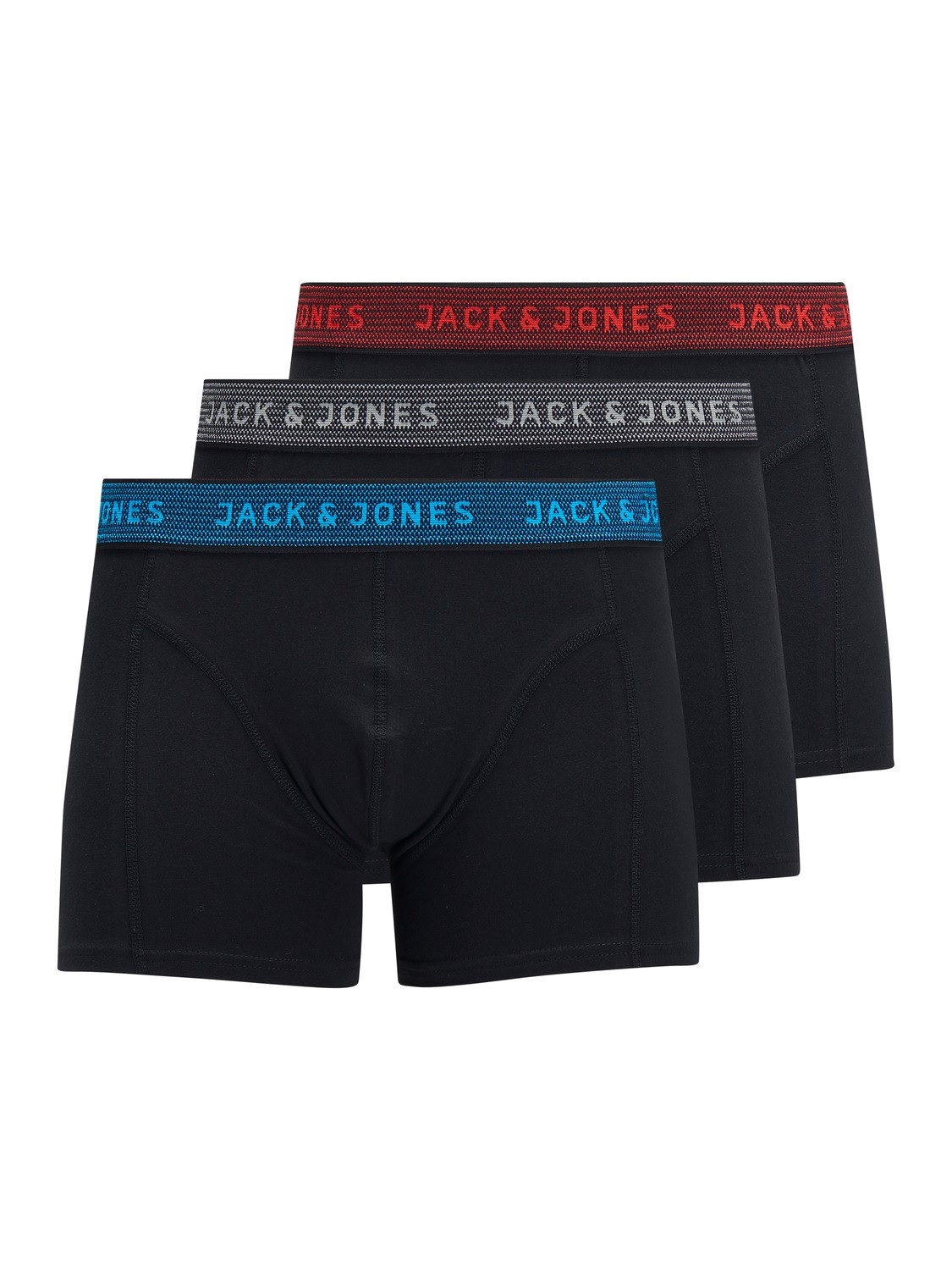 Jack & Jones Herren Boxershort JACWAISTBAND TRUNKS - 3er Pack