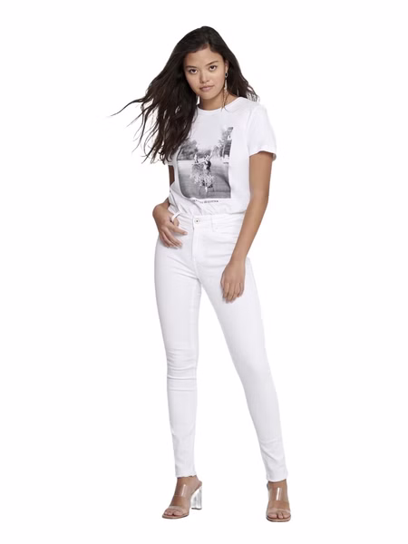 Only Damen Jeans onlBLUSH MID SK ANK RAW REA0730 - Skinny Fit - Weiß - White Only Damen Jeans onlBLUSH MID SK ANK RAW REA0730 - Skinny Fit - Weiß - White