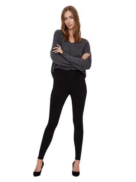 Vero Moda Damen Jeans VMSOPHIA HR SKINNY JEANS BA037 - Skinny Fit - Schwarz - Black Vero Moda Damen Jeans VMSOPHIA HR SKINNY JEANS BA037 - Skinny Fit - Schwarz - Black