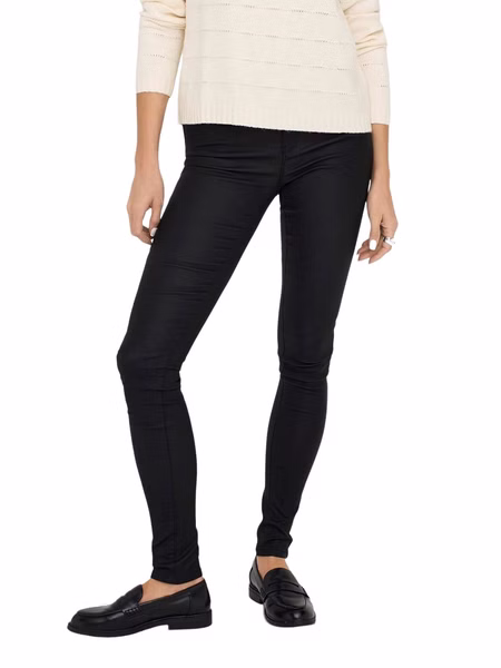 Only Damen Jeans onlANNE K MID WAIST COATED JEANS  - Skinny Fit - Schwarz - Black Only Damen Jeans onlANNE K MID WAIST COATED JEANS  - Skinny Fit - Schwarz - Black
