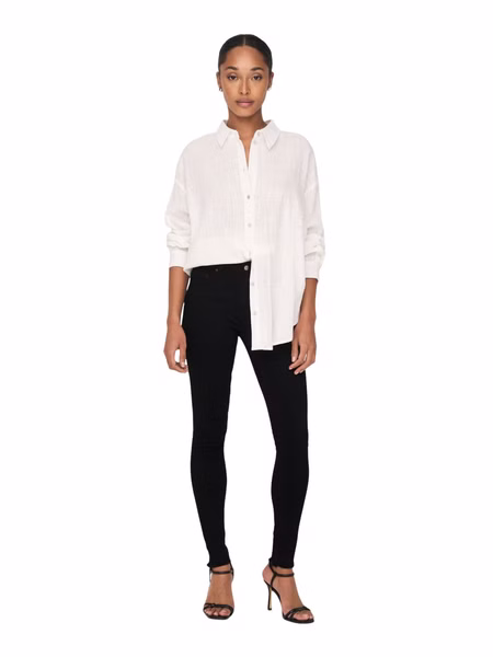 Only Damen Jeans onlBLUSH MID SK ANK RAWJNS REA2343  - Skinny Fit - Schwarz - Black Only Damen Jeans onlBLUSH MID SK ANK RAWJNS REA2343  - Skinny Fit - Schwarz - Black