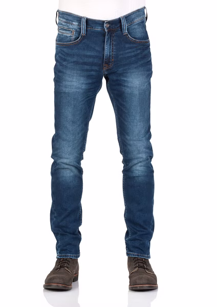Mustang Herren Jeans Oregon - Tapered Fit - Blau -  Medium Blue Mustang Herren Jeans Oregon - Tapered Fit - Blau -  Medium Blue