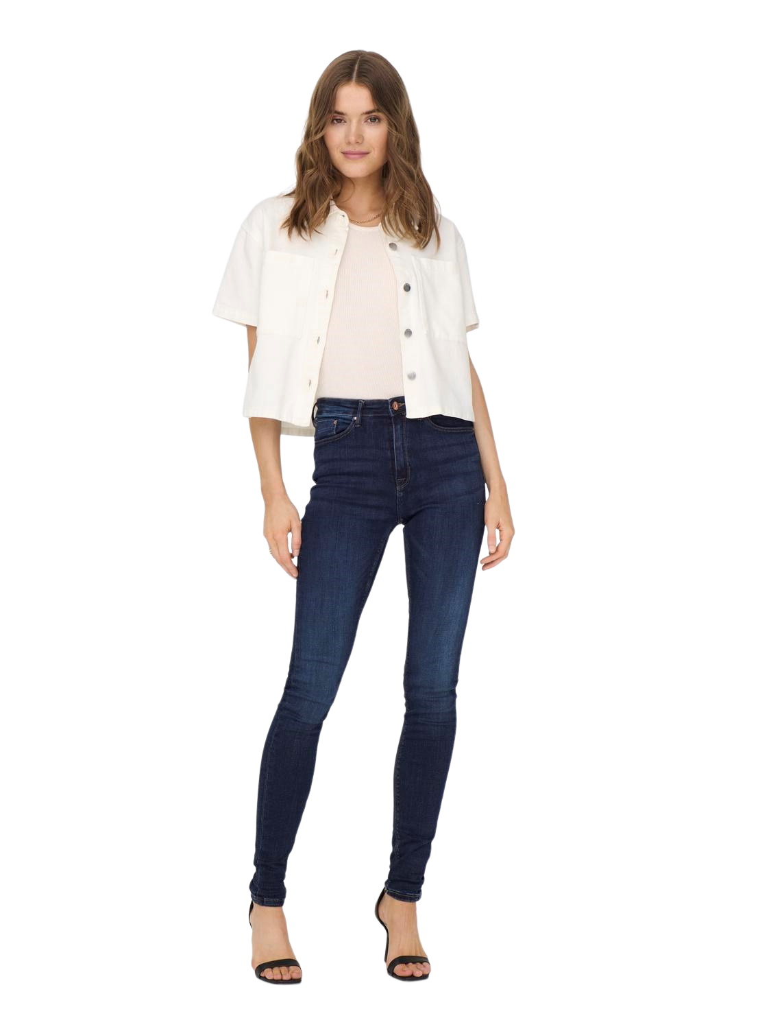 Only Damen Jeans onlPAOLA HW SK DNM JEANS AZGZ878 - Skinny Fit - Blau - Dar günstig online kaufen