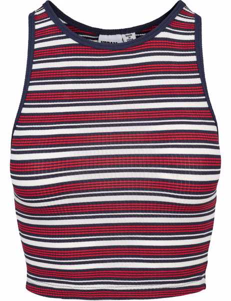 Urban Classics Damen Top Rib Stripe Cropped Urban Classics Damen Top Rib Stripe Cropped