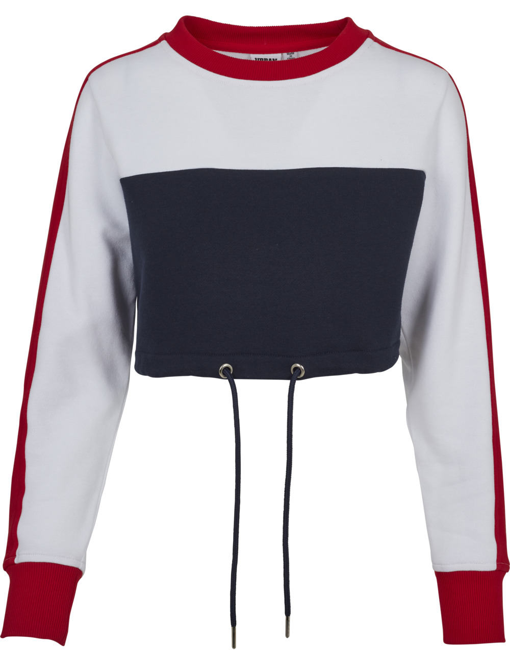 Urban Classics Damen Sweater Cropped 3-Tone Stripe Crew