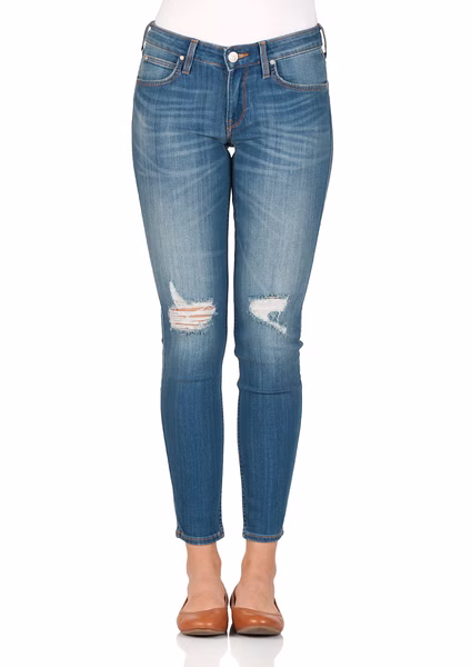 Lee Damen Jeans Scarlett - Skinny Fit  - Blau- Slam Damage Lee Damen Jeans Scarlett - Skinny Fit  - Blau- Slam Damage