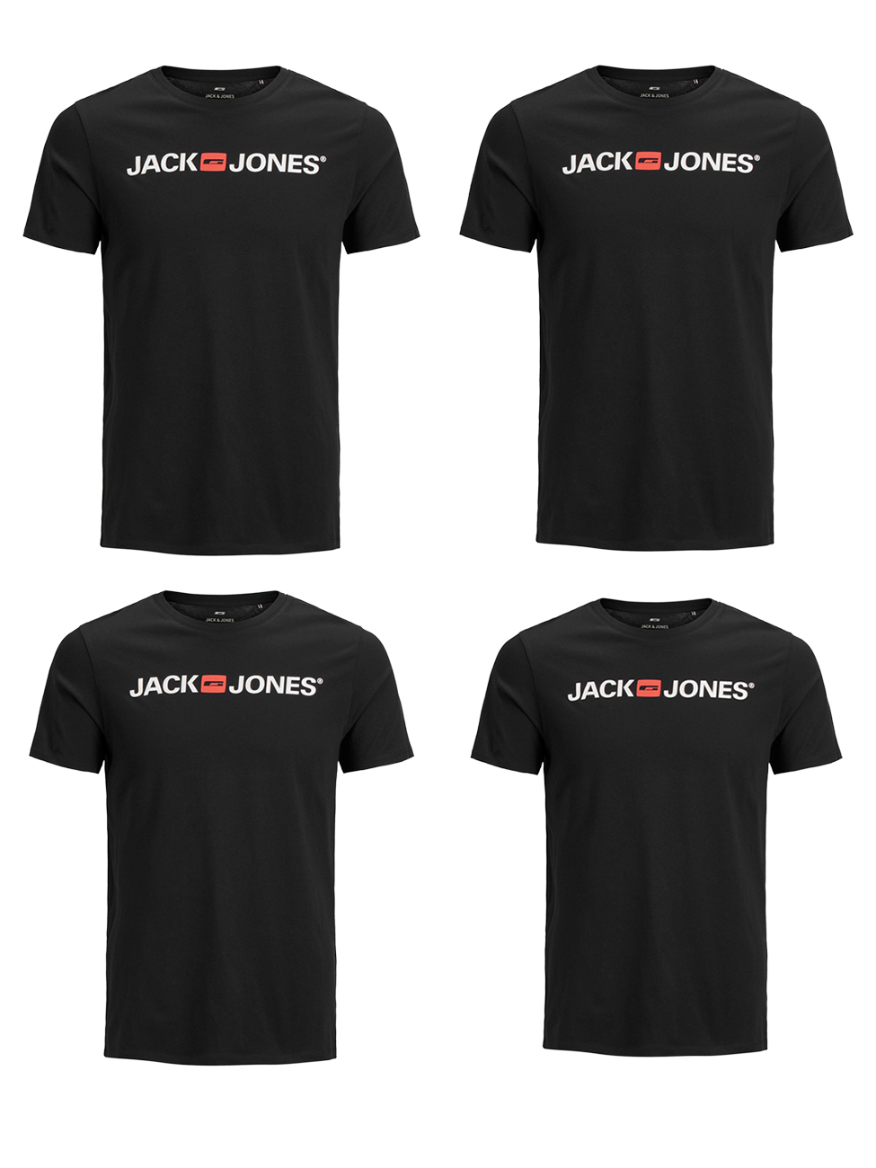 Jack & Jones Herren T-Shirt JJEPROLOG TEE SS CREW NECK - 4er Pack