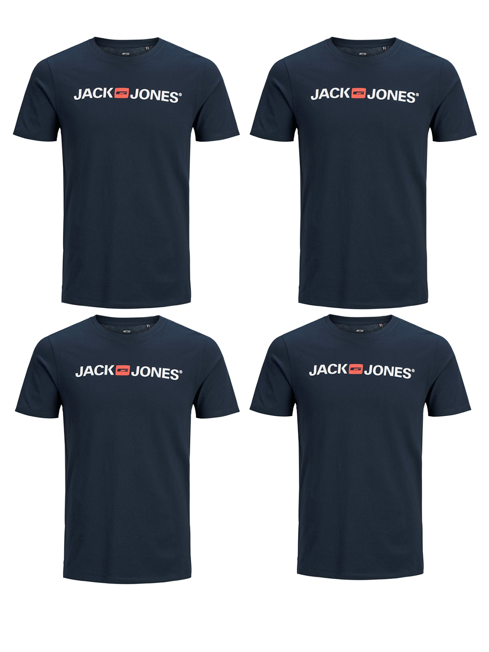 Jack & Jones Herren T-Shirt JJEPROLOG TEE SS CREW NECK - 4er Pack