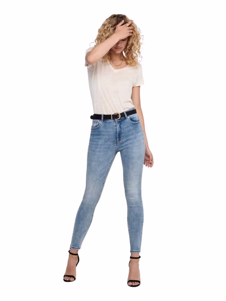 Only Damen Jeans onlMILA HW SK ANK JEANS BJ13502 - Skinny Fit - Blau - Light Blue Only Damen Jeans onlMILA HW SK ANK JEANS BJ13502 - Skinny Fit - Blau - Light Blue
