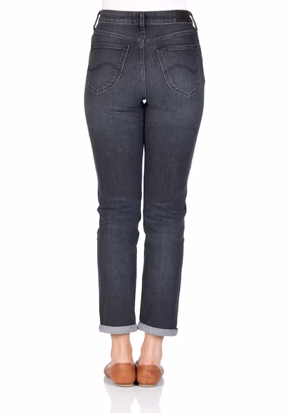 Lee Damen Jeans Mom - Straight Relaxed Fit - Schwarz - Black Raw Lee Damen Jeans Mom - Straight Relaxed Fit - Schwarz - Black Raw