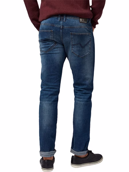 Tom Tailor Denim Herren Jeans Aedan - Slim Straight Fit - Blau - Mid Stone Wash Tom Tailor Denim Herren Jeans Aedan - Slim Straight Fit - Blau - Mid Stone Wash