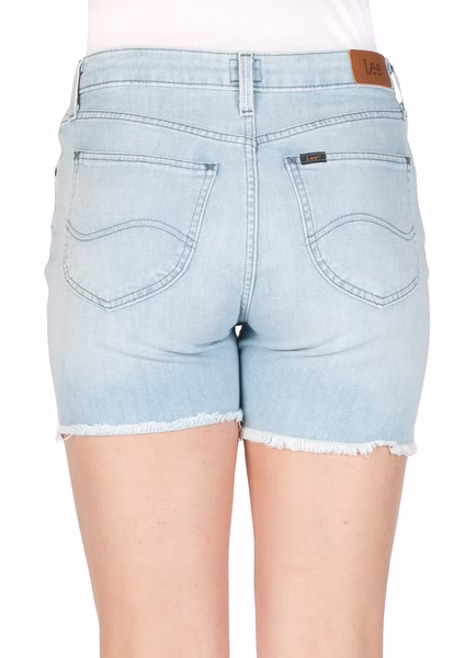 Lee Damen Jeans Short Boyfriend -Blau - Deep Embroidery Lee Damen Jeans Short Boyfriend -Blau - Deep Embroidery