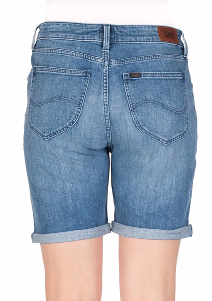 Lee Damen Jeans Short Long Boyfriend -Blau - Unplugged Lee Damen Jeans Short Long Boyfriend -Blau - Unplugged