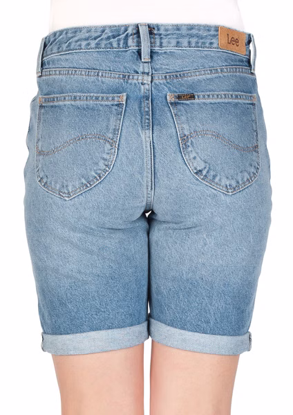 Lee Damen Jeans Short Long Boyfriend -Blau - Salina Lee Damen Jeans Short Long Boyfriend -Blau - Salina