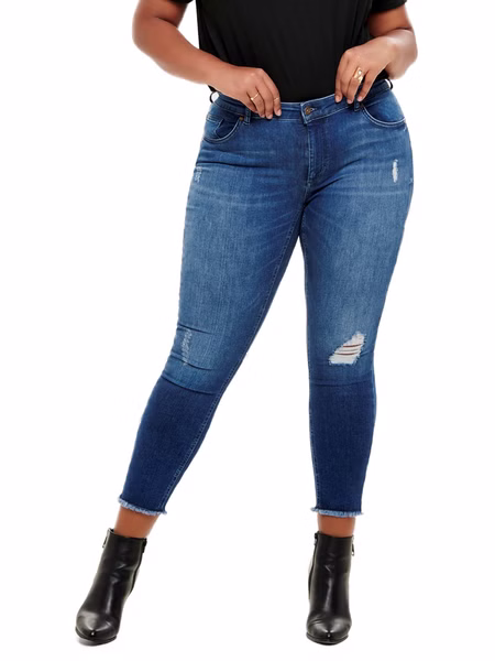 Carmakoma by Only Damen Jeans CARWILLY REG SKINNY ANK JEANS - Skinny Fit - Blau - Medium Blue - in großen Größen Carmakoma by Only Damen Jeans CARWILLY REG SKINNY ANK JEANS - Skinny Fit - Blau - Medium Blue - in großen Größen
