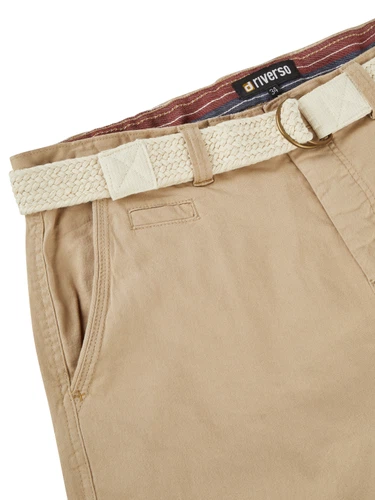 riverso Kurze Hosen Herren Sommer Chino Shorts mit Gürtel Regular Fit RIVHenry