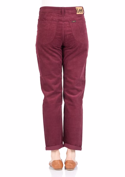 Lee Damen Jeans Mom - Straight Relaxed Fit - Rot - Burgundy Lee Damen Jeans Mom - Straight Relaxed Fit - Rot - Burgundy