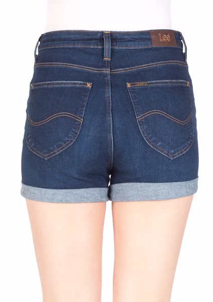 Lee Damen Jeans Short High Short -Blau - Dark Urban Indigo Lee Damen Jeans Short High Short -Blau - Dark Urban Indigo