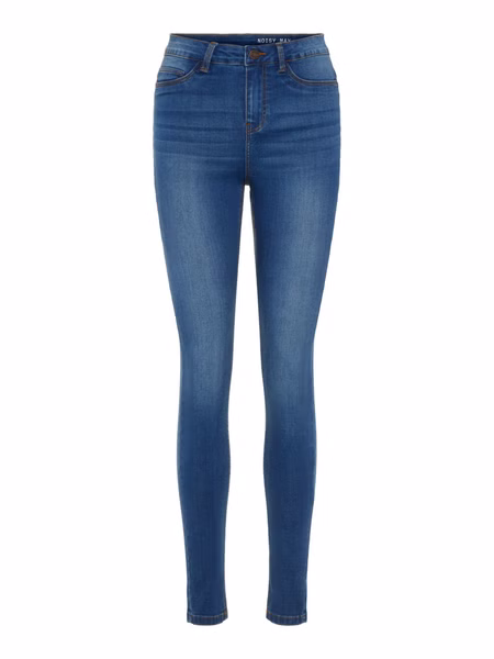 Noisy May Damen Jeans NMCALLIE HW SKINNY JEANS VI021MB -  Skinny Fit - Blau Noisy May Damen Jeans NMCALLIE HW SKINNY JEANS VI021MB -  Skinny Fit - Blau