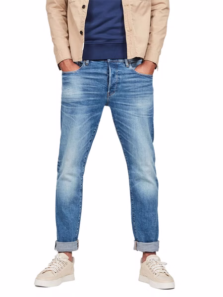 G-Star Herren Jeans 3301 Straight Fit - Blau - Authentic Faded Blue G-Star Herren Jeans 3301 Straight Fit - Blau - Authentic Faded Blue