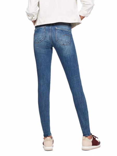 G-Star Damen Jeans Lynn Mid Waist Super Skinny  Fit - Blau - Faded Blue