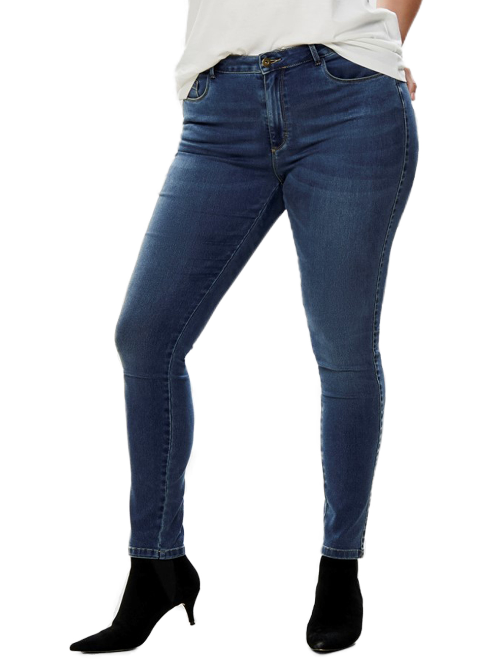 Carmakoma by Only Damen Jeans CARAUGUSTA HW SK - Skinny Fit - Blau - Medium Blue Denim