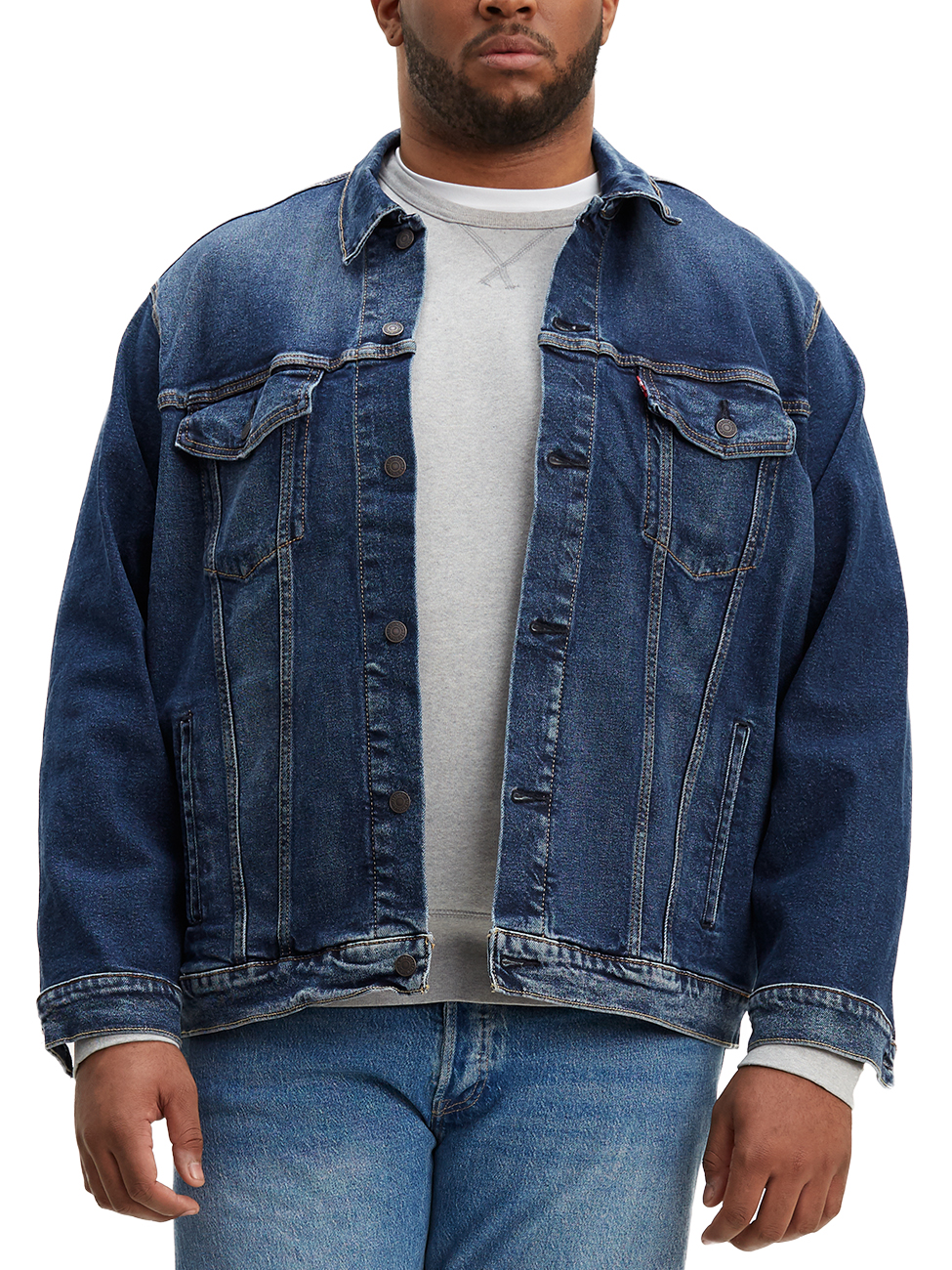 Levis Herren Jeansjacke Big Trucker Jacket Pluse Size Regular Fit Kaufen Jeans Direct De