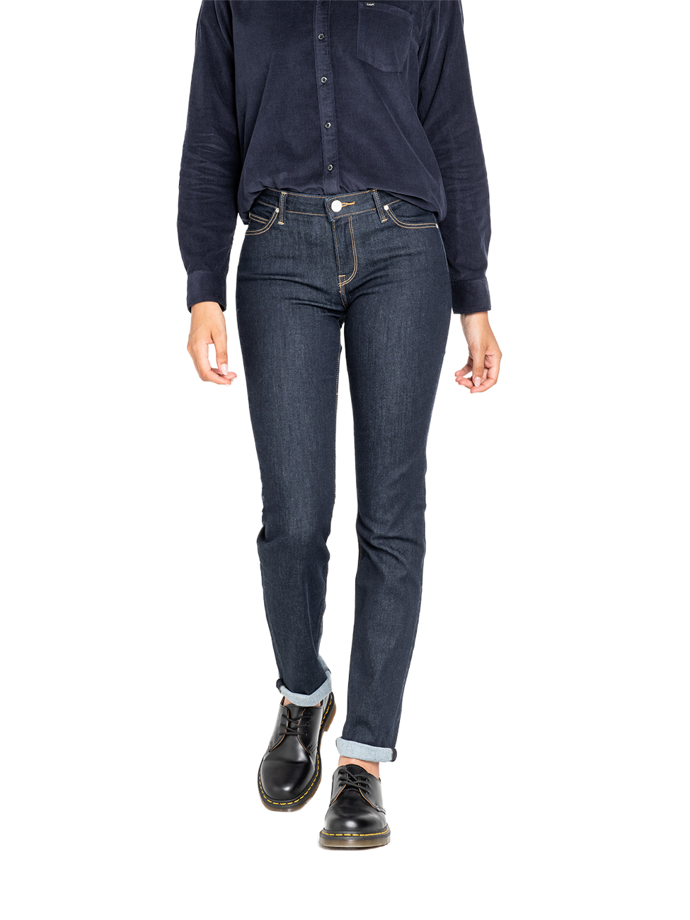 Lee Damen Jeans Jeanshose Denim Marion - Straight Fit - Blau - Rinse