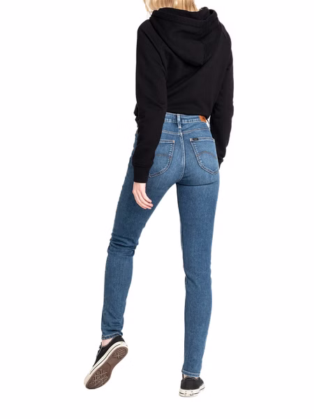 Lee Damen Jeans Jeanshose Stretch Scarlett High Skinny Fit  - Blau - Mid Copan Lee Damen Jeans Jeanshose Stretch Scarlett High Skinny Fit  - Blau - Mid Copan