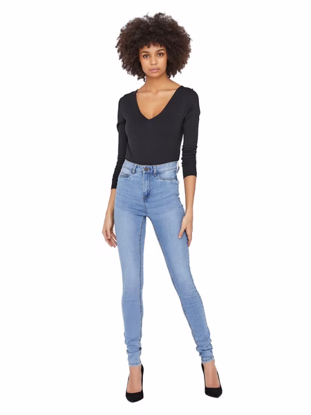Noisy May Damen Jeans NMCALLIE HW SKINNY JEANS VI059LB -  Skinny Fit - Blau - Light Blue Noisy May Damen Jeans NMCALLIE HW SKINNY JEANS VI059LB -  Skinny Fit - Blau - Light Blue