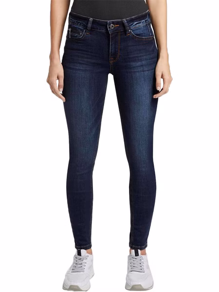 Tom Tailor Denim Damen Jeans Jona - Extra Skinny Fit - Blau - Dark Stone Wash Tom Tailor Denim Damen Jeans Jona - Extra Skinny Fit - Blau - Dark Stone Wash