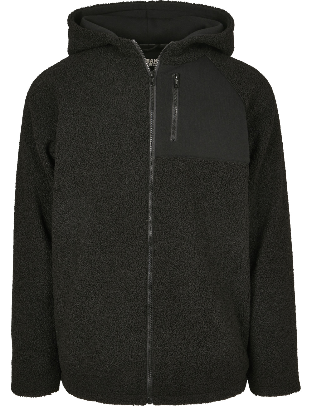 Urban Classics Herren Kapuzenpullover Hooded Sherpa Zip Jacket