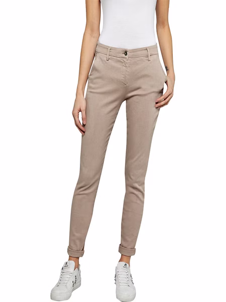 Replay Damen Chino Hose Lysa - Hyperflex Stretch - Slim Fit - Beige -Rosa Replay Damen Chino Hose Lysa - Hyperflex Stretch - Slim Fit - Beige -Rosa